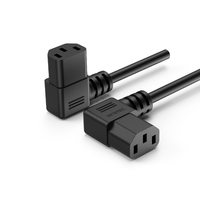 Conector IEC C13 de três furos da UE/Coreia em forma de T macho para cabo de alimentação macho